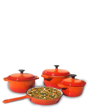 CTH 7 Piece Cast Iron Pot Set - Orange