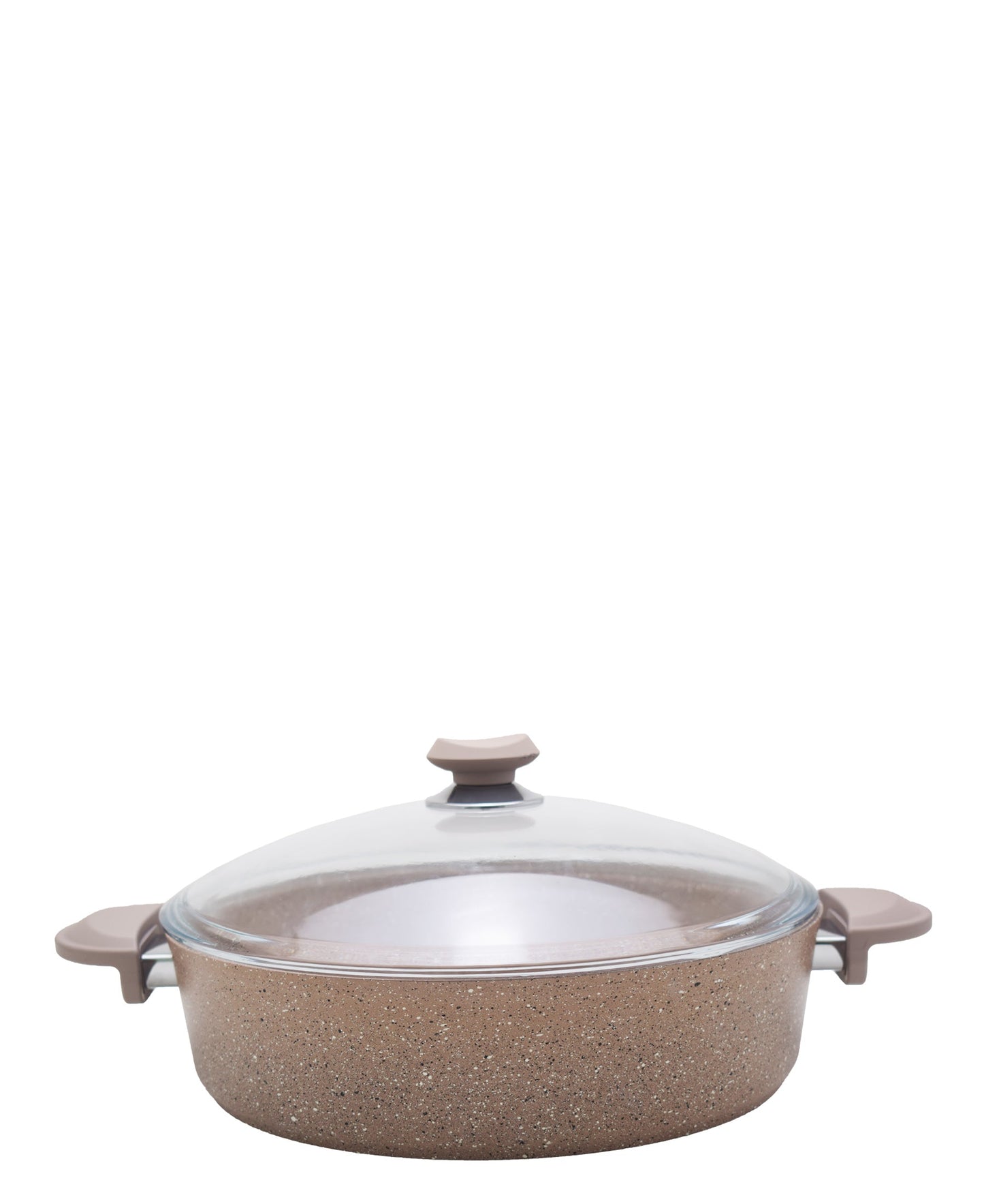 OMS 32cm Shallow Granite Pot - Beige