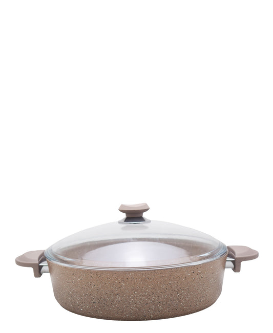 OMS 30cm Shallow Granite Pot - Beige