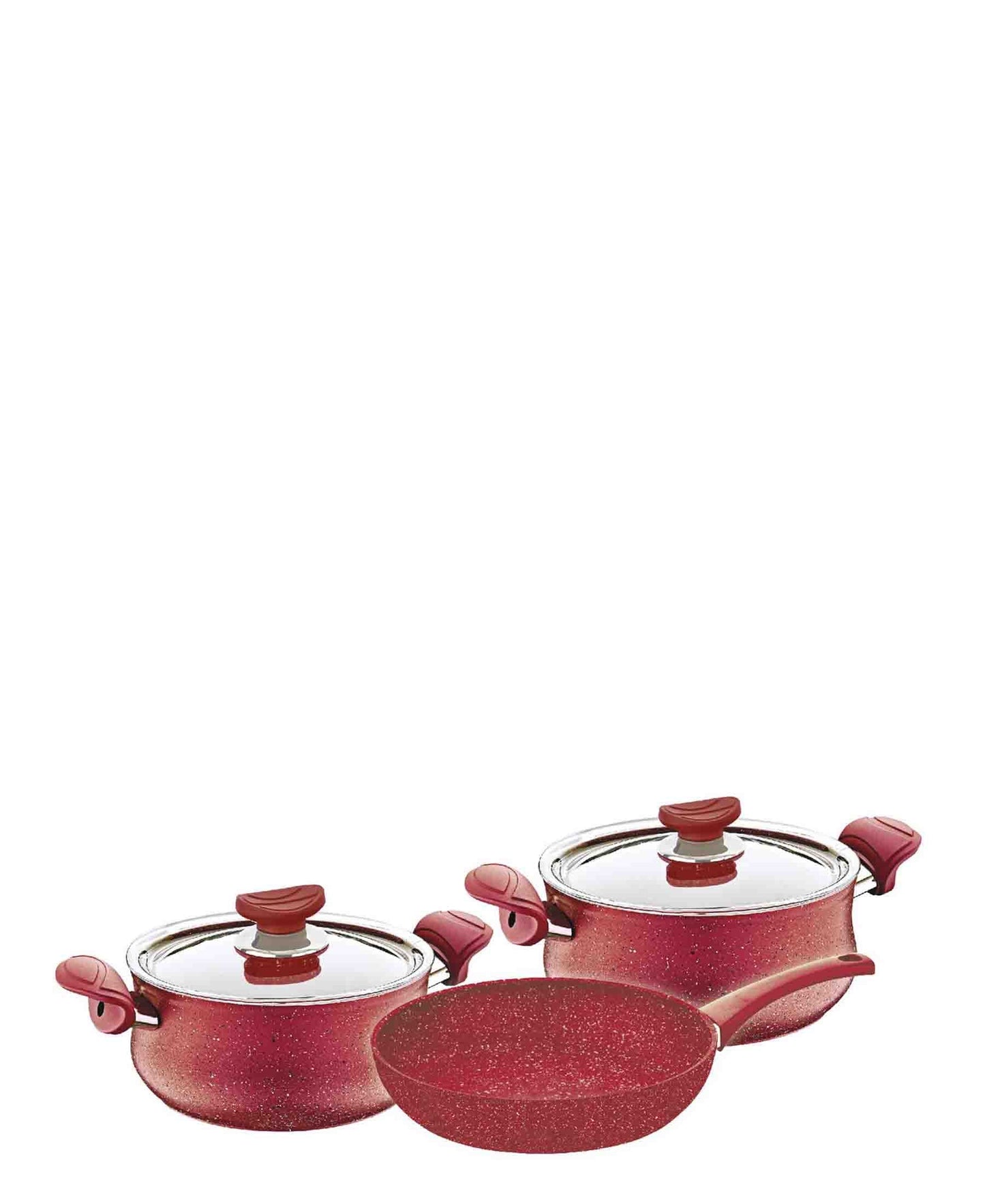 OMS 5 Piece Granitec Cookware Set - Red