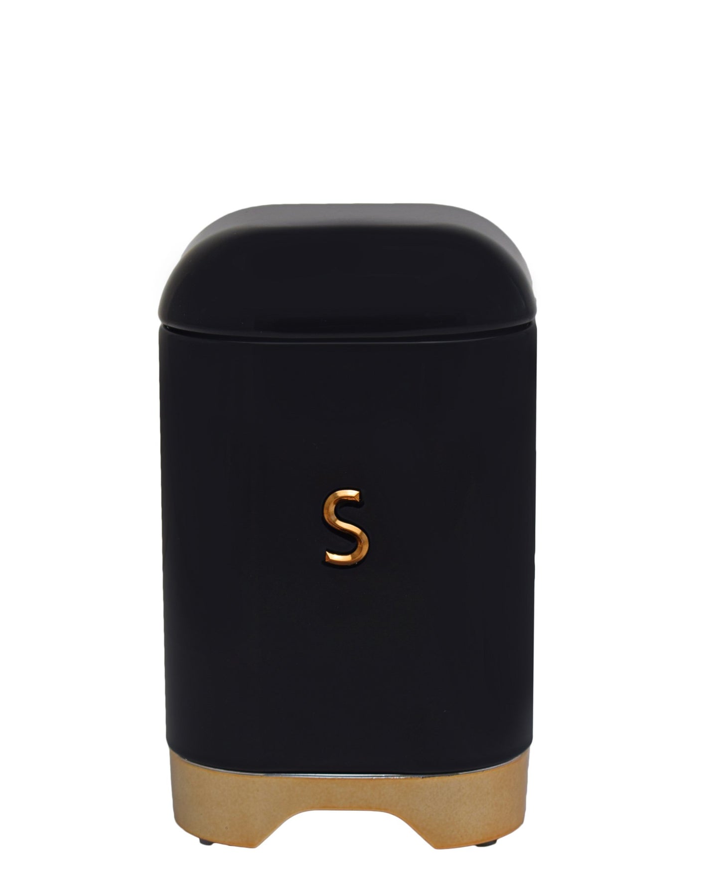 Retro Sugar Tin - Black & Rose Gold