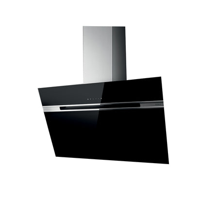 ELICA 90CM VERTICLE COOKER HOOD BLACK GLASS-  Black