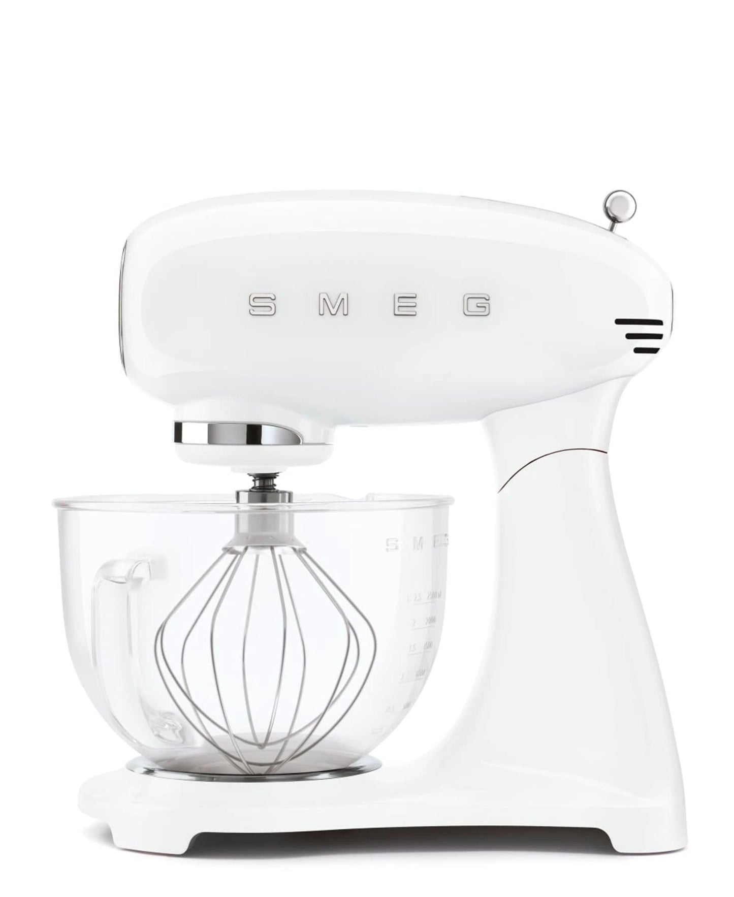 Smeg Full Colour Retro 4.8L Stand Mixer With Glass Bowl - White