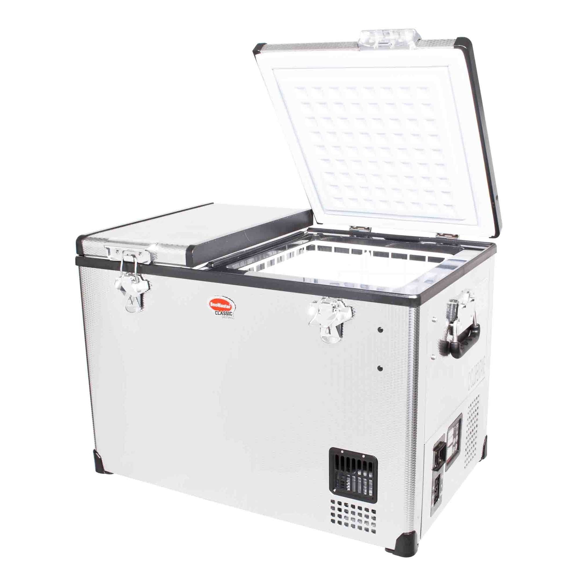 SnoMaster 56L Dual Compartment Portable Freezer - Silver – Bawas Furnishers