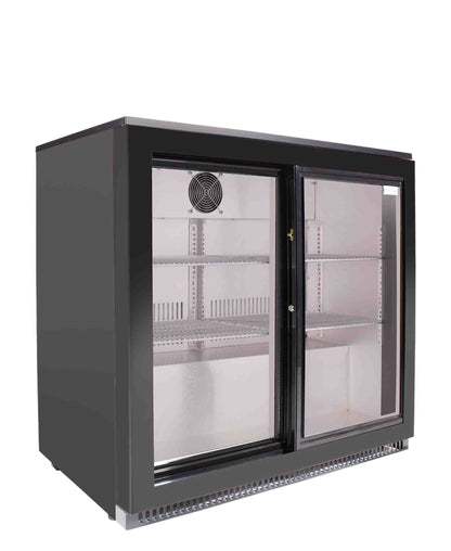 SnoMaster 200L Undercounter Beverage Cooler with Sliding Door - Black