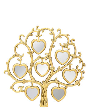 Exotic Designs Tree Heart Mirror - Gold