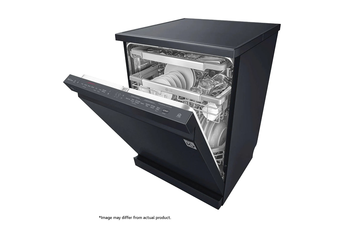 LG 14 Plate Matte Black QuadWash Steam Dishwasher - Black