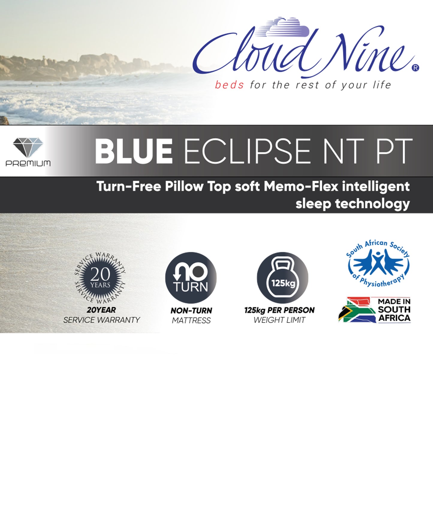 Cloud Nine Blue Eclipse NT PT Bed