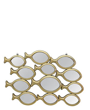 Exotic Designs School Of Fish Mirror - Gold