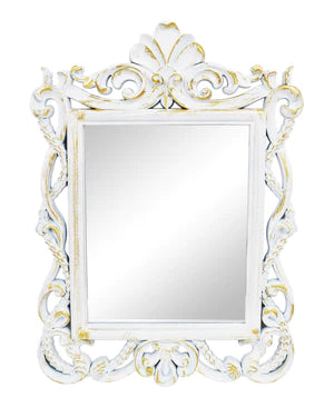 Exotic Designs Ornate Mirror - White