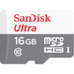 Sandisk 16gb micro sd memory card with adapter class 10