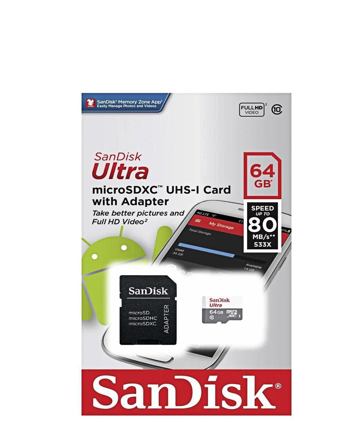 SanDisk 64GB Ultra Micro S/D - Black